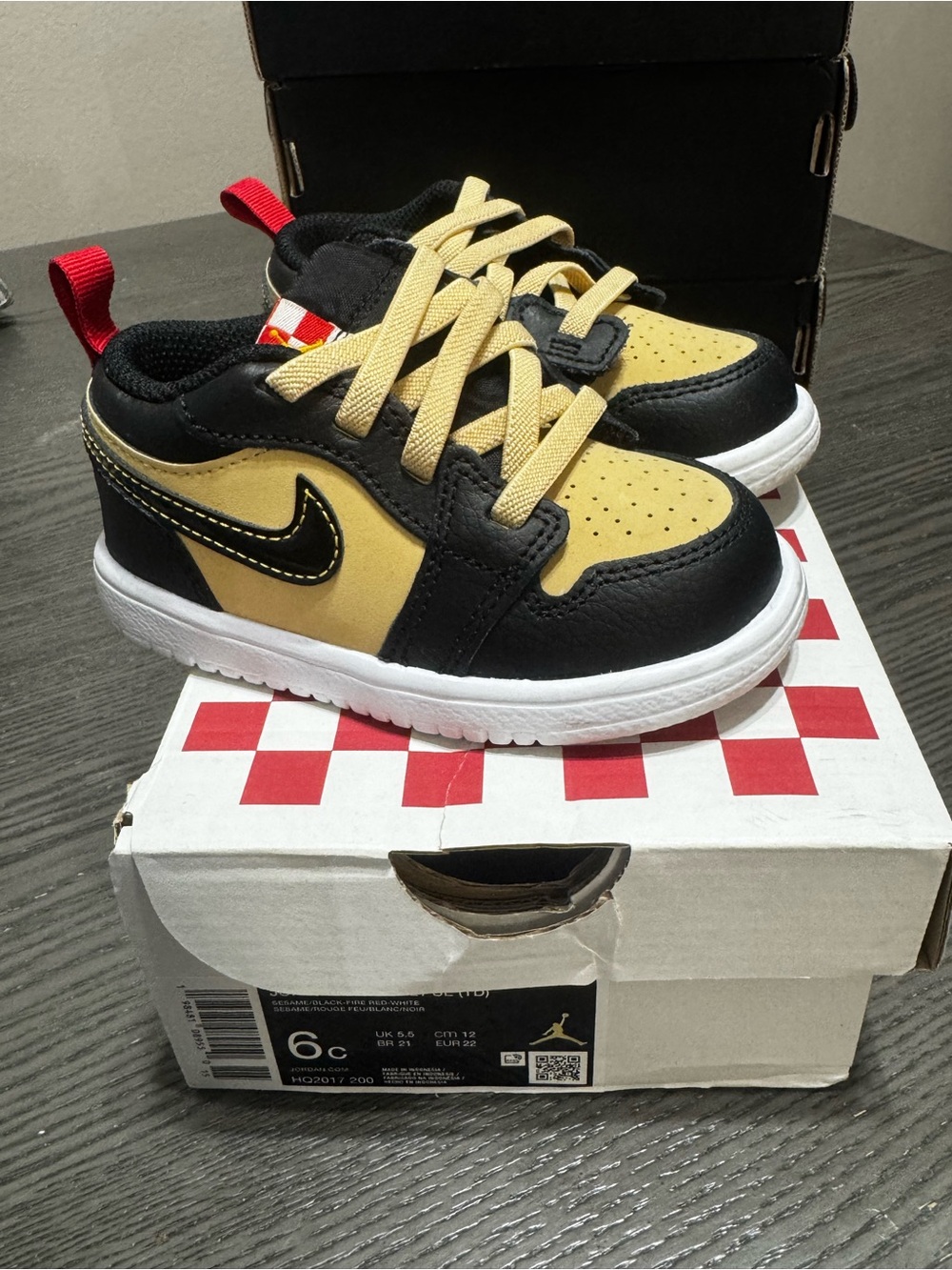 Kids Black and Sesame Athletic Sneakers